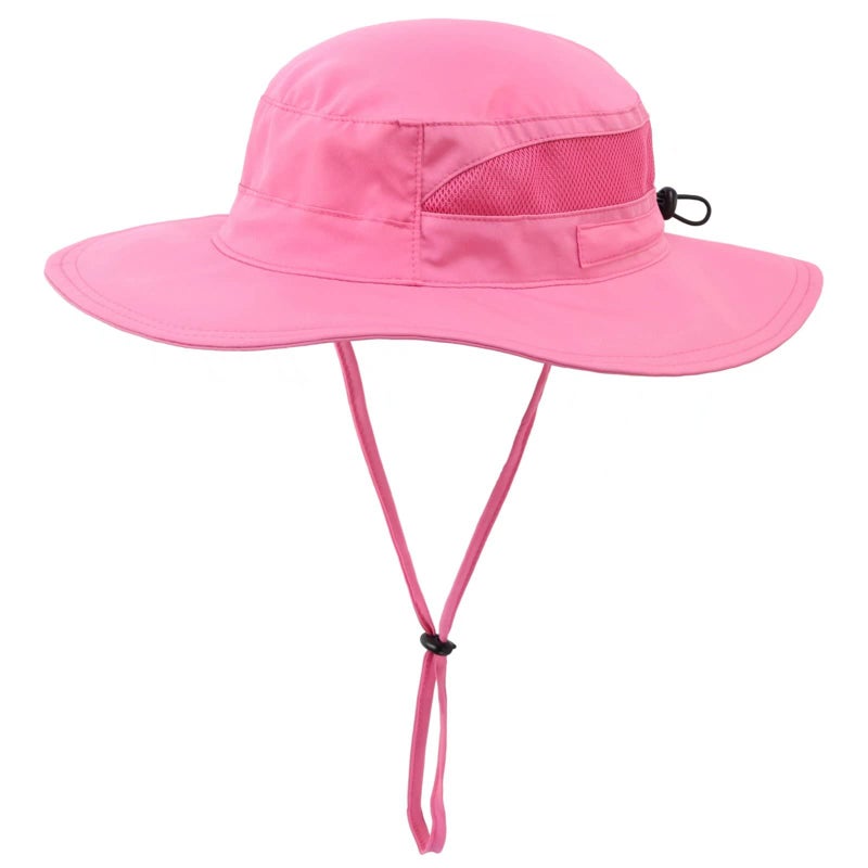 Connectyle Kids Wide Brim Sun Hat for Beach Quick Dry Bucket Safari Hats for Summer M Hot Pink - Image 1